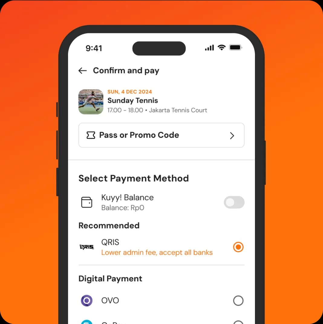 Illustration for Payments feature - Sistem pembayaran dan registrasi yang mudah